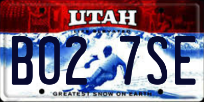 UT license plate B027SE