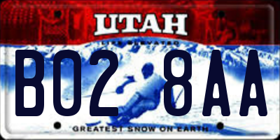 UT license plate B028AA