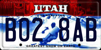 UT license plate B028AB