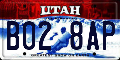 UT license plate B028AP