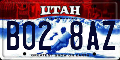 UT license plate B028AZ