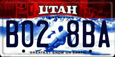 UT license plate B028BA