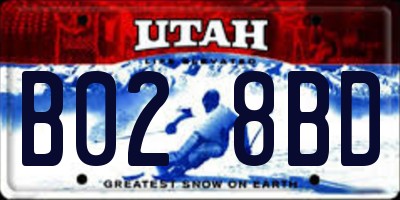 UT license plate B028BD