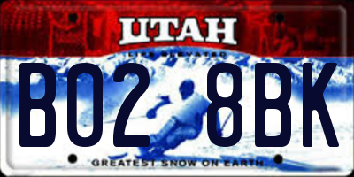 UT license plate B028BK