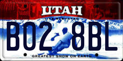UT license plate B028BL