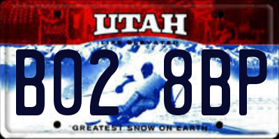 UT license plate B028BP