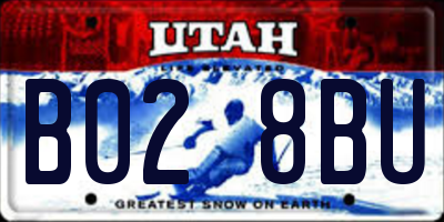 UT license plate B028BU