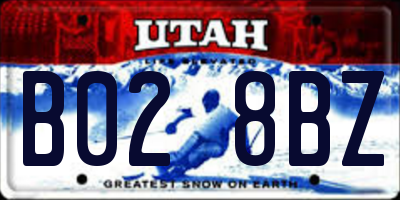 UT license plate B028BZ