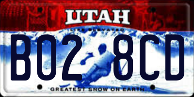 UT license plate B028CD