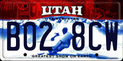UT license plate B028CW