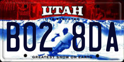 UT license plate B028DA