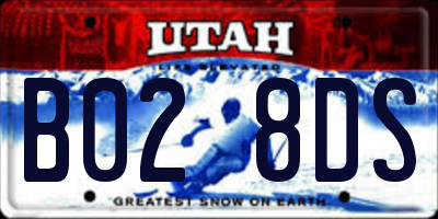 UT license plate B028DS