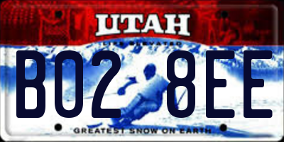 UT license plate B028EE