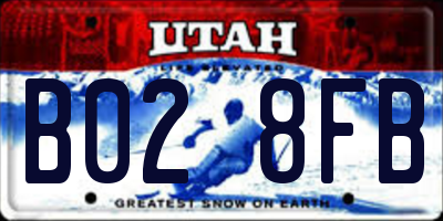 UT license plate B028FB