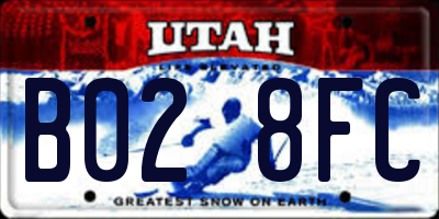 UT license plate B028FC