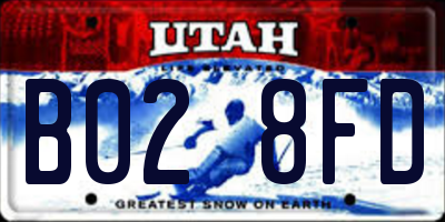 UT license plate B028FD