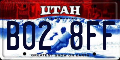 UT license plate B028FF