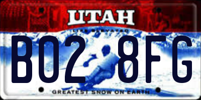 UT license plate B028FG