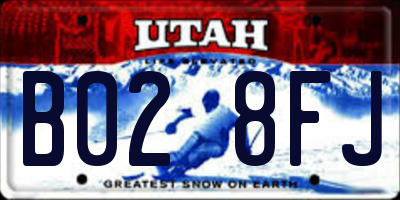 UT license plate B028FJ