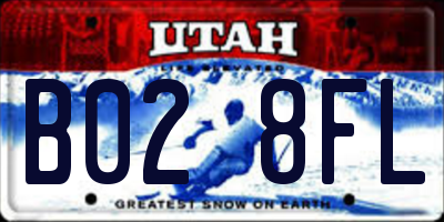 UT license plate B028FL