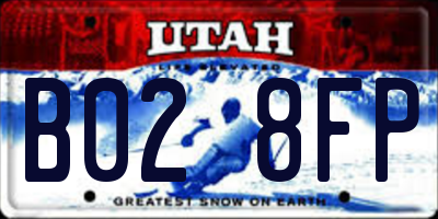 UT license plate B028FP