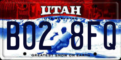 UT license plate B028FQ