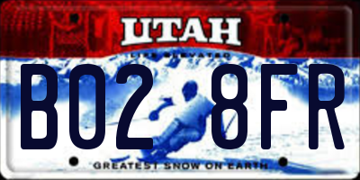 UT license plate B028FR