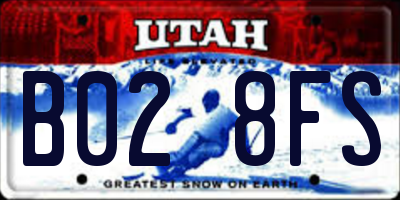 UT license plate B028FS