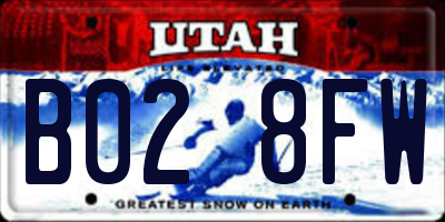 UT license plate B028FW