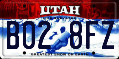 UT license plate B028FZ