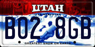 UT license plate B028GB