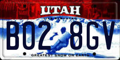 UT license plate B028GV