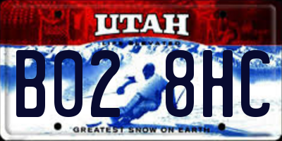 UT license plate B028HC