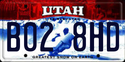 UT license plate B028HD