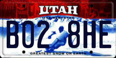 UT license plate B028HE