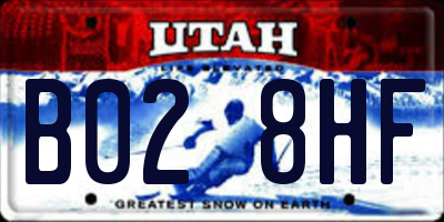 UT license plate B028HF