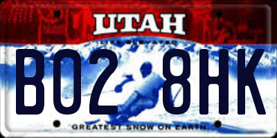 UT license plate B028HK
