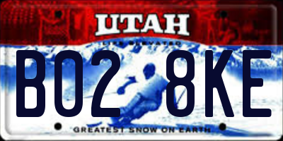 UT license plate B028KE