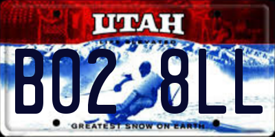 UT license plate B028LL