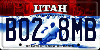 UT license plate B028MB
