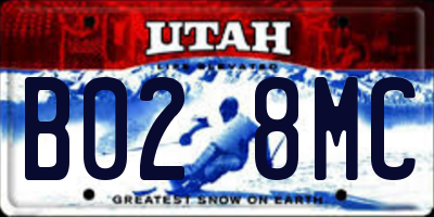 UT license plate B028MC