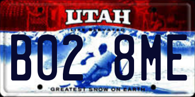 UT license plate B028ME