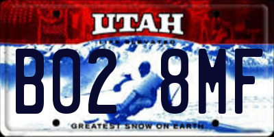 UT license plate B028MF