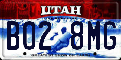 UT license plate B028MG