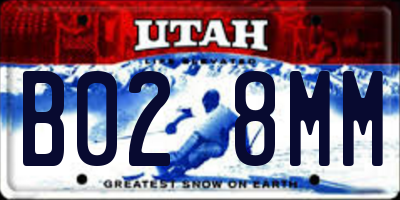 UT license plate B028MM