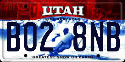 UT license plate B028NB