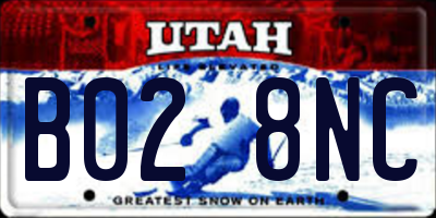 UT license plate B028NC
