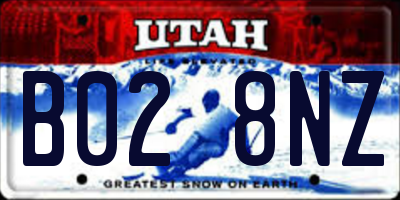 UT license plate B028NZ