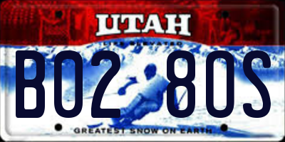 UT license plate B028OS