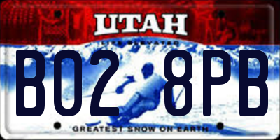 UT license plate B028PB